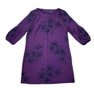 Woman’s Ann Taylor factory purple and black floral dress size 16